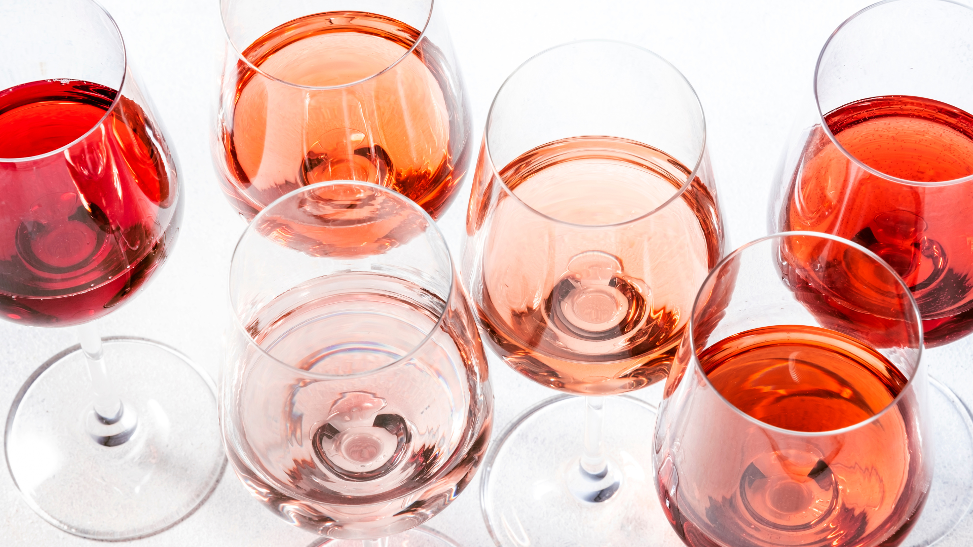 Rosévin i flere farver og glas